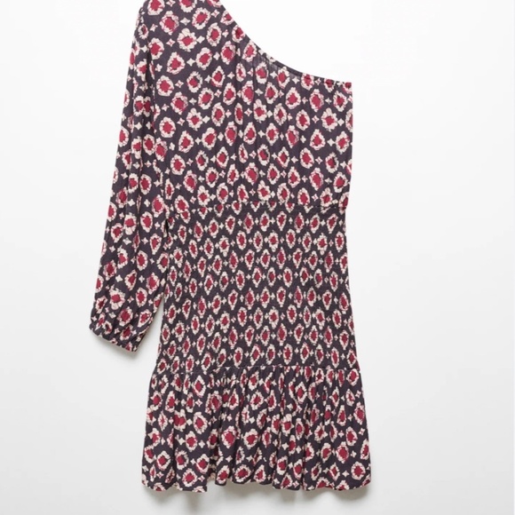 MANGO Teen Printed Asymmetrical Dress — Size Teen Medium - Picture 2 of 7